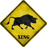 Bull Xing Novelty Metal Crossing Sign