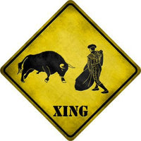 Bullfight Xing Novelty Metal Crossing Sign