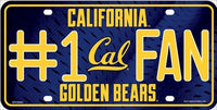 California Bears #1 Fan Deluxe Metal Novelty License Plate