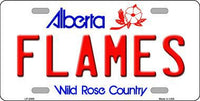 Calgary Flames Alberta Canada State Background Metal Novelty License Plate