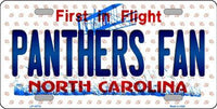 Carolina Panthers NFL Fan North Carolina State Background Novelty Metal License Plate