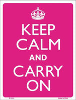 Keep Calm And Carry On Metal Novelty Parking Sign