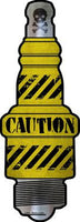 Caution Novelty Metal Spark Plug Sign