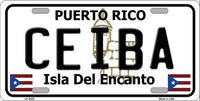 Ceiba Puerto Rico State Background Metal Novelty License Plate