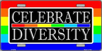 Celebrate Diversity Pride Metal Novelty License Plate