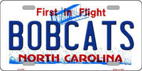 Bobcats North Carolina Novelty State Background Metal License Plate