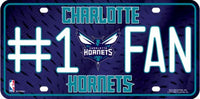 Charlotte Hornets NBA #1 Fan Novelty Metal License Plate