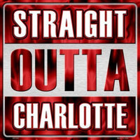 Straight Outta Charlotte NHL Novelty Metal Square Sign