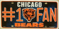 Chicago Bears #1 Fan Novelty Metal License Plate