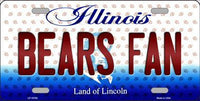 Chicago Bears NFL Fan Illinois State Background Novelty Metal License Plate