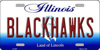 Chicago Blackhawks Illinois State Background Novelty Metal License Plate