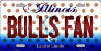 Chicago Bulls NBA Fan Illinois Novelty State Background Metal License Plate