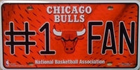 Chicago Bulls NBA #1 Fan Metal Novelty License Plate