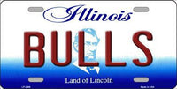 Chicago Bulls Illinois Novelty State Background Metal License Plate