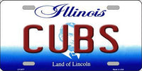 Cubs Chicago Illinois Novelty State Background Metal License Plate