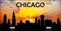 Chicago City Silhouette Metal Novelty License Plate