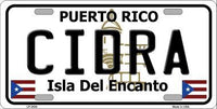 Cidra Puerto Rico State Background Metal Novelty License Plate