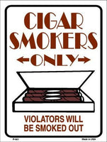 Cigar Smokers Parking Only Metal Novelty Parking Sign