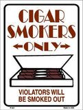 Cigar Smokers Parking Only Metal Novelty Parking Sign