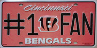 Cincinnati Bengals #1 Fan Novelty Metal License Plate
