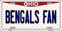 Cincinnati Bengals NFL Fan Ohio State Background Novelty Metal License Plate