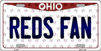 Cincinnatti Reds MLB Fan Ohio State Background Novelty Metal License Plate