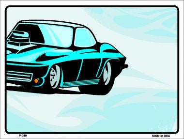 Classic Car Corvette Metal Novelty Parking Sign