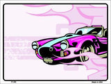 Classic Pink Car Metal Novelty Parking Sign