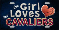 This Girl Loves Her Cavaliers Novelty Metal License Plate