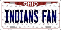 Cleveland Indians MLB Fan Ohio Novelty State Background Metal License Plate
