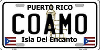 Coamo Puerto Rico State Background Metal Novelty License Plate