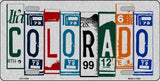 Colorado License Plate Art Brushed Aluminum Metal Novelty License Plate