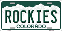 Colorado Rockies Colorado State Background Novelty Metal License Plate