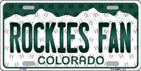 Colorado Rockies MLB Fan Colorado State Background Novelty Metal License Plate