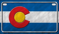 Colorado State Flag Metal Novelty Motorcycle License Plate