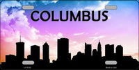 Columbus City Silhouette Metal Novelty License Plate