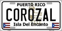 Corozal Puerto Rico State Background Metal Novelty License Plate