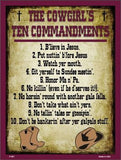 Cowgirls Ten Commandments Vertical Metal Novelty Parking Sign