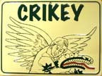 Crikey Steve Irwin Metal Novelty Parking Sign