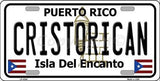 Cristorican Puerto Rico State Background Metal Novelty License Plate