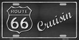 Route 66 Cruisin Novelty Metal License Plate