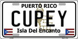 Cupey Puerto Rico State Background Metal Novelty License Plate