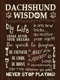 Dachshund Wisdom Metal Novelty Parking Sign