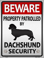 Dachshund Security Metal Novelty Parking Sign