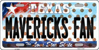 Dallas Mavericks NBA Fan Texas Novelty State Background Metal License Plate