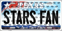 Dallas Stars NHL Fan Texas Novelty State Background Metal License Plate