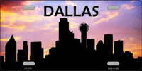 Dallas City Silhouette Metal Novelty License Plate