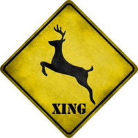 Deer Xing Novelty Metal Seasonal Crossing Sign