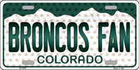 Denver Broncos NFL Fan Colorado State Background Novelty Metal License Plate