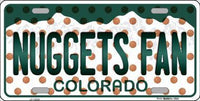 Denver Nuggets NBA Fan Colorado Novelty State Background Metal License Plate